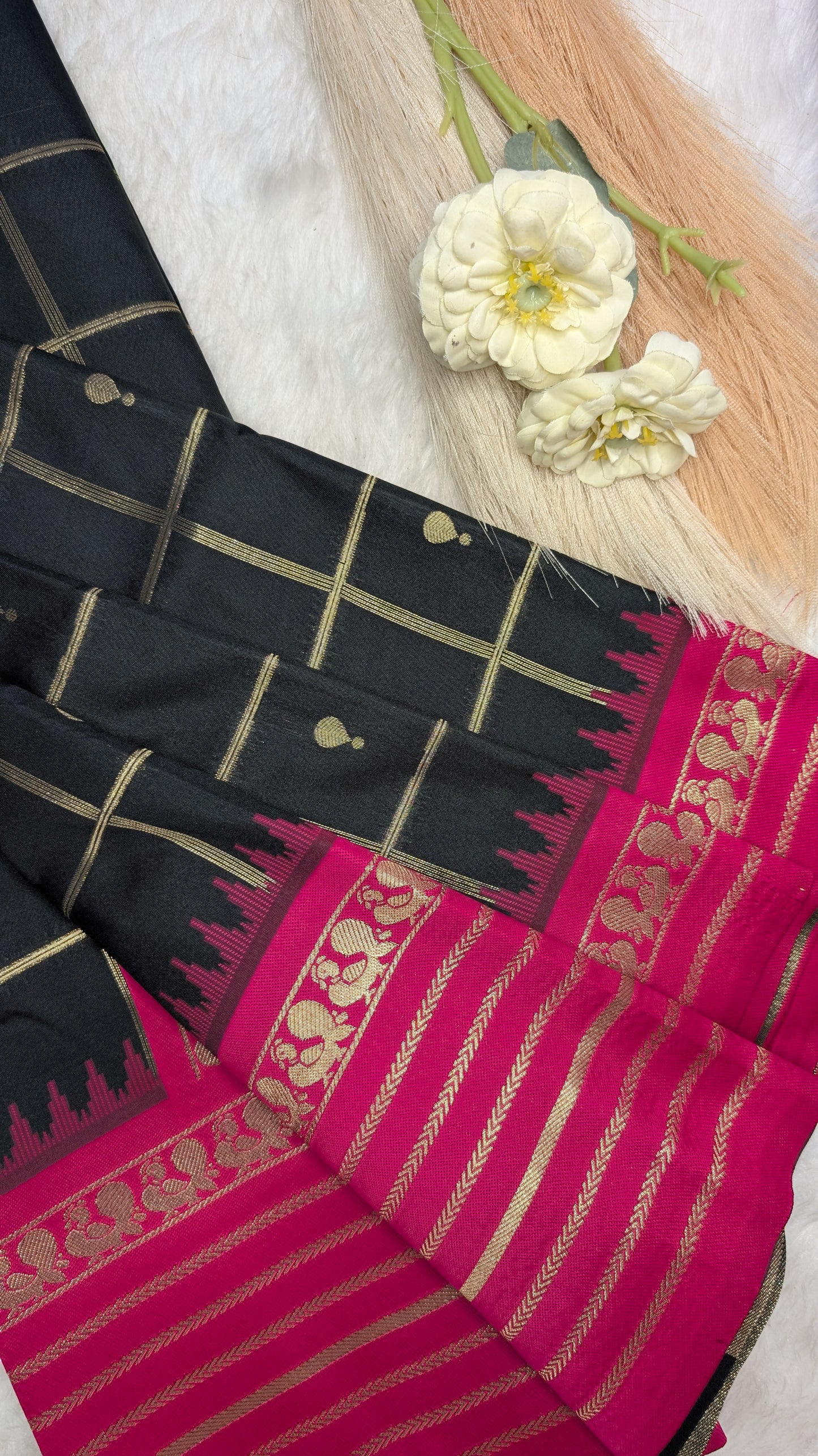 Semi Silk with Zari Checks and Rich Contrast