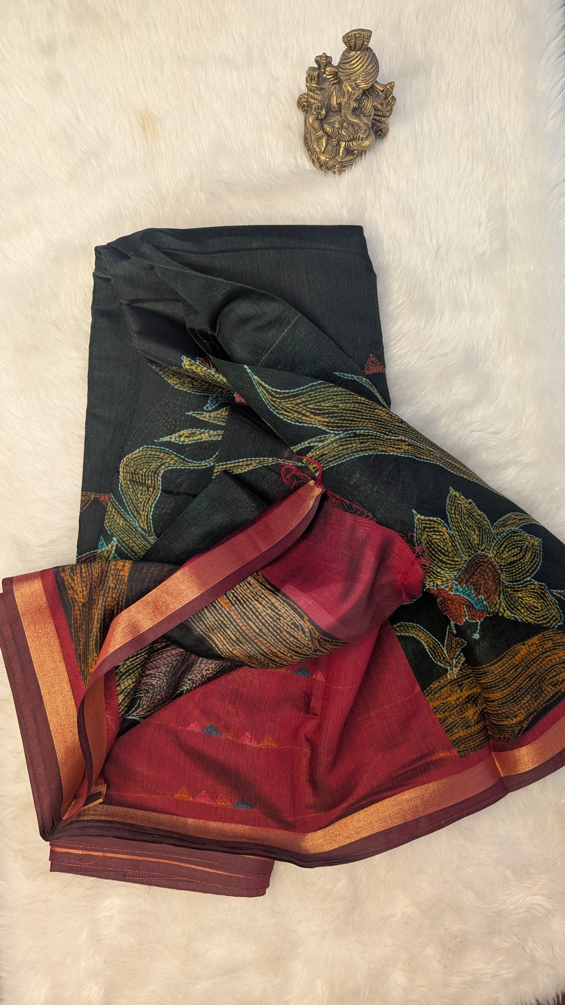 Soft Chanderi Cotton - Dark Green