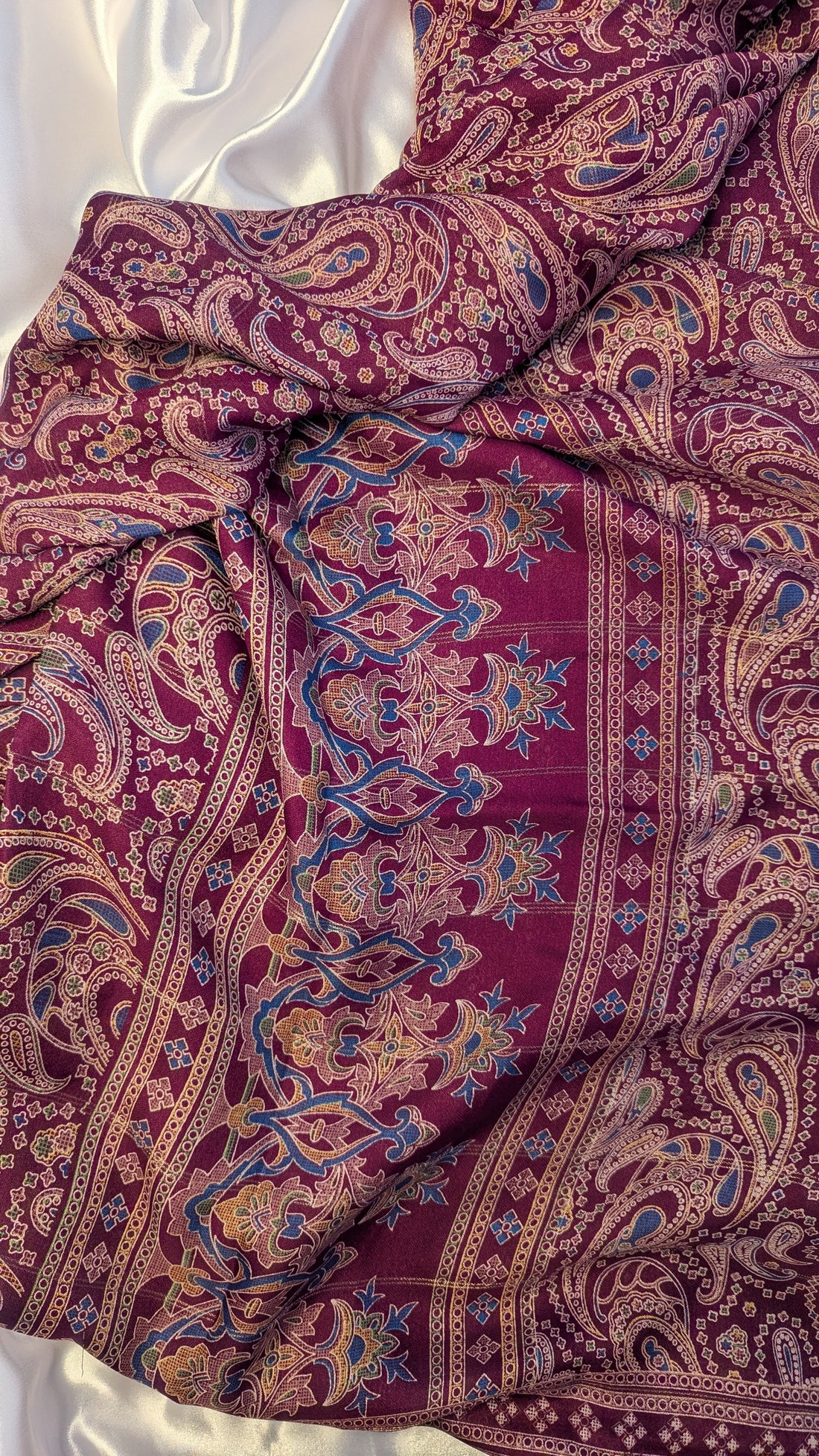 Soft Finish Saree with Intricate Prints and Elegant Double Border