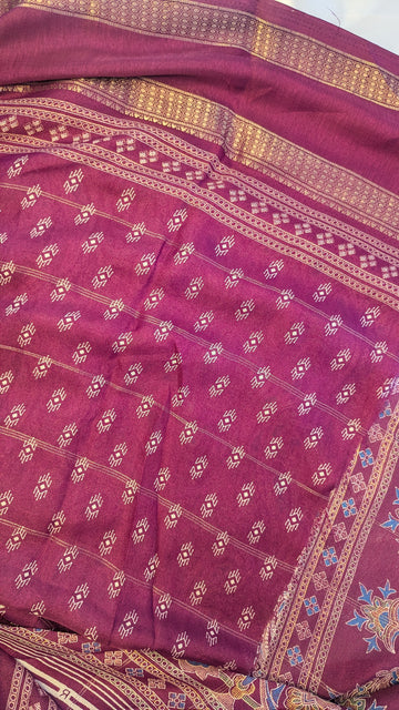 Soft Finish Saree with Intricate Prints and Elegant Double Border