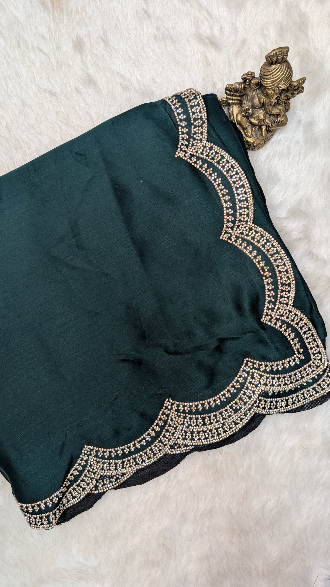 Green Stone Work Tissue Saree