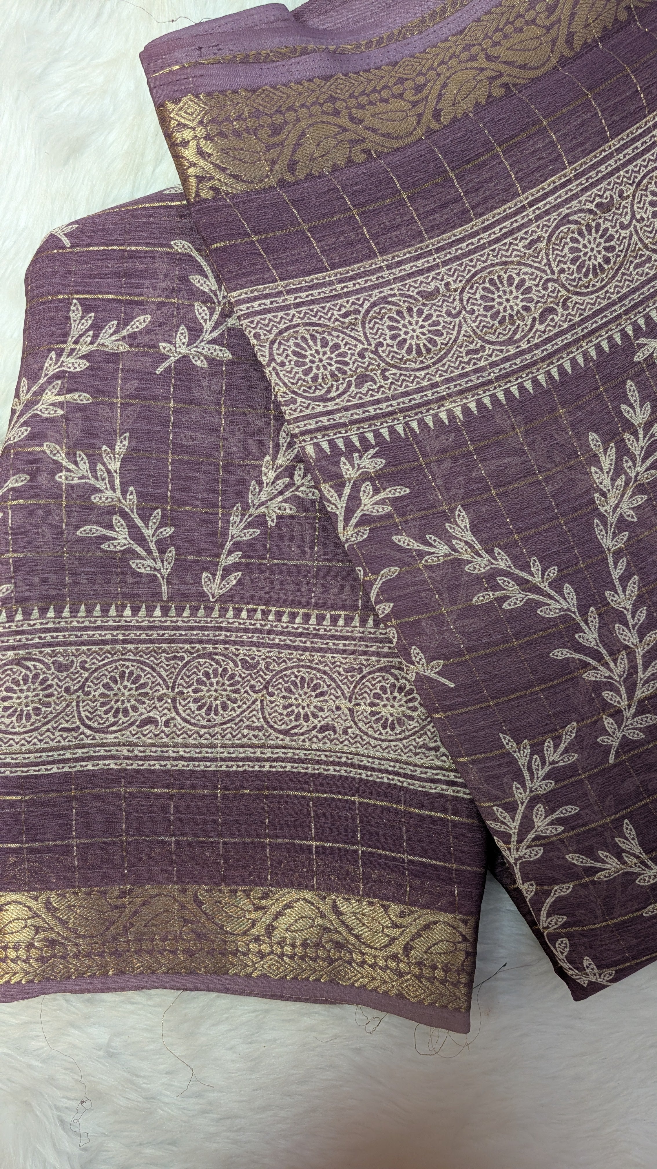 Chiffon with Zari Border- Light Purple