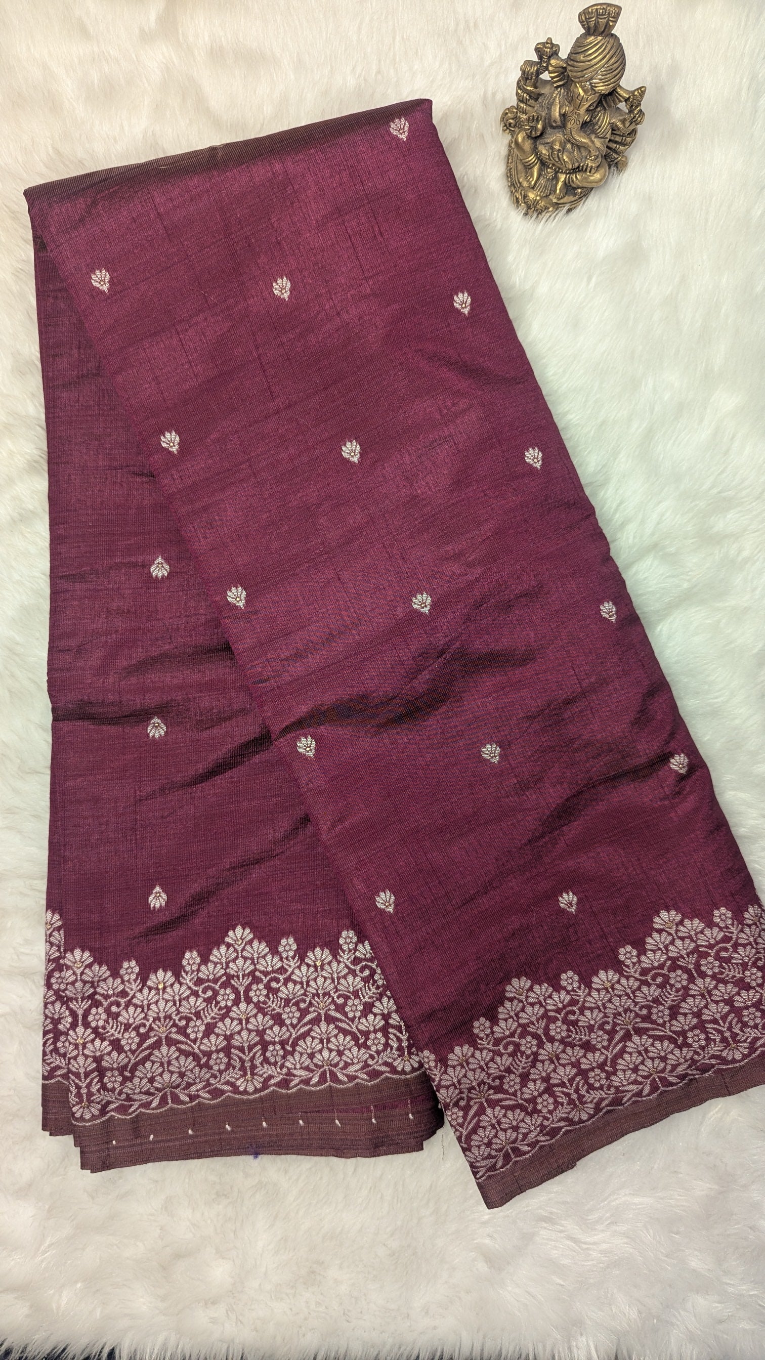 Dupion Cotton Silk with Thread Work