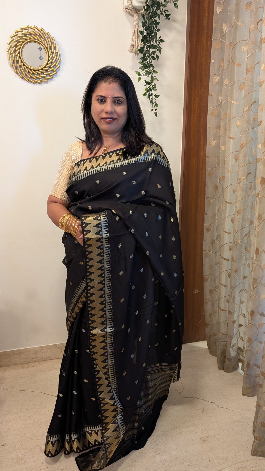 Viscose Crepe Silk with Buttas