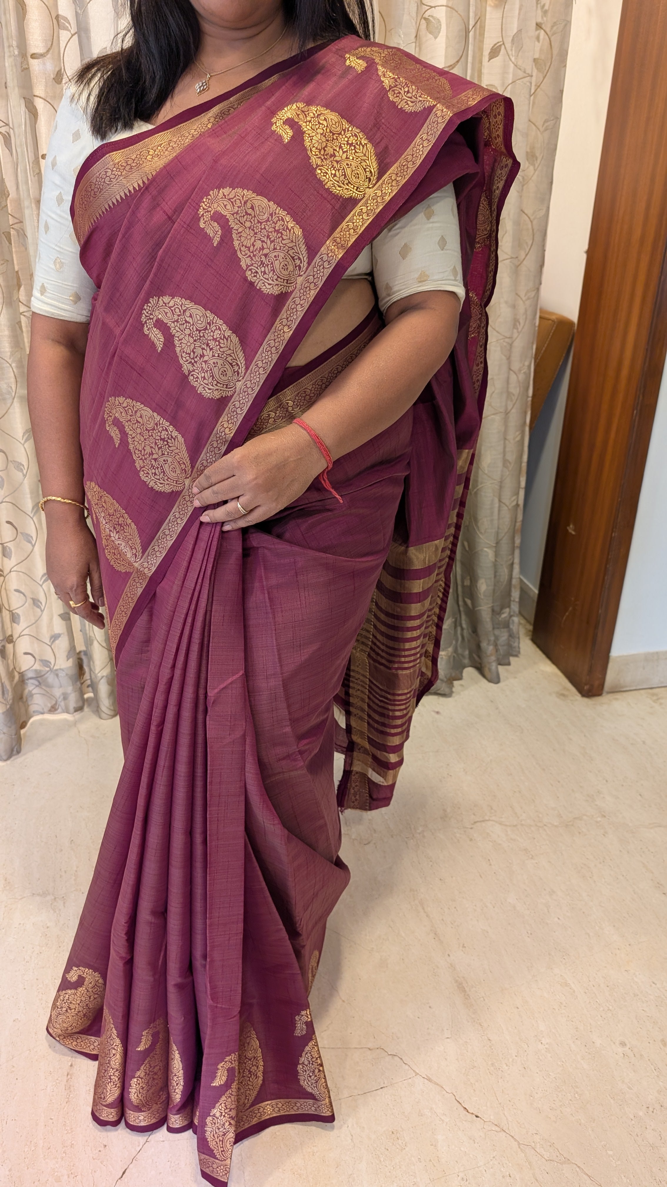 Semi Tussar Silk Mango Design