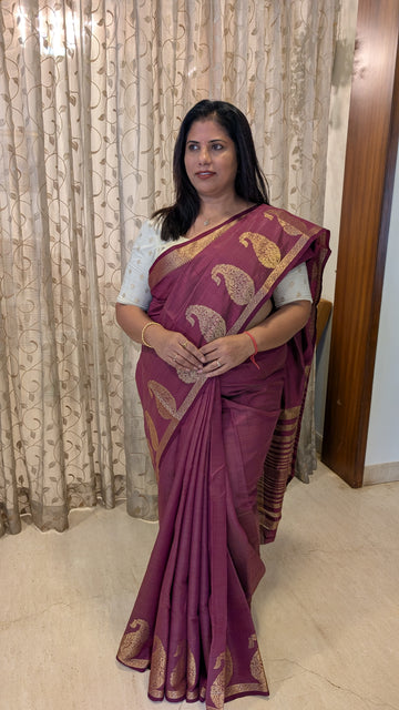 Semi Tussar Silk Mango Design