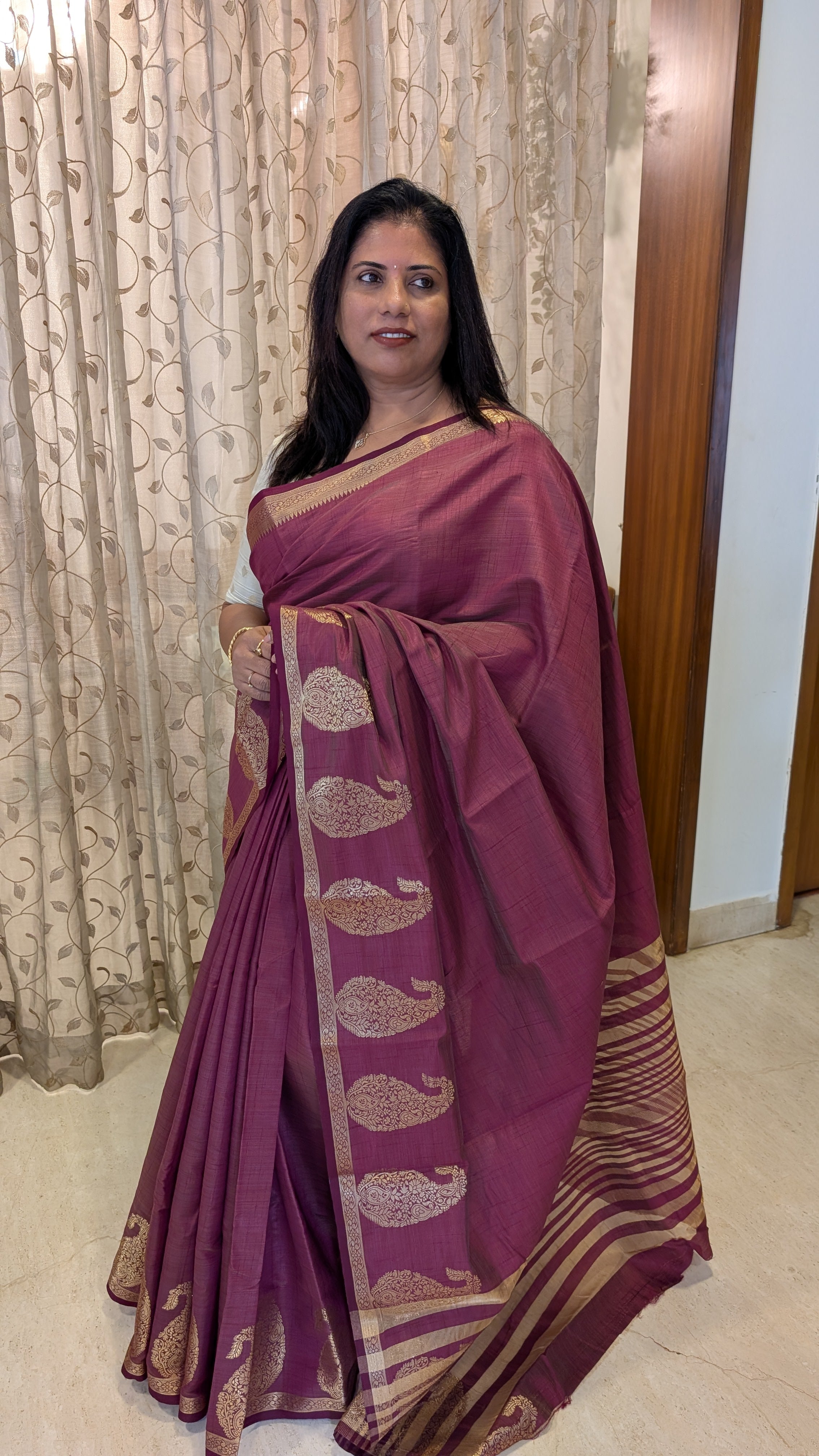 Semi Tussar Silk Mango Design