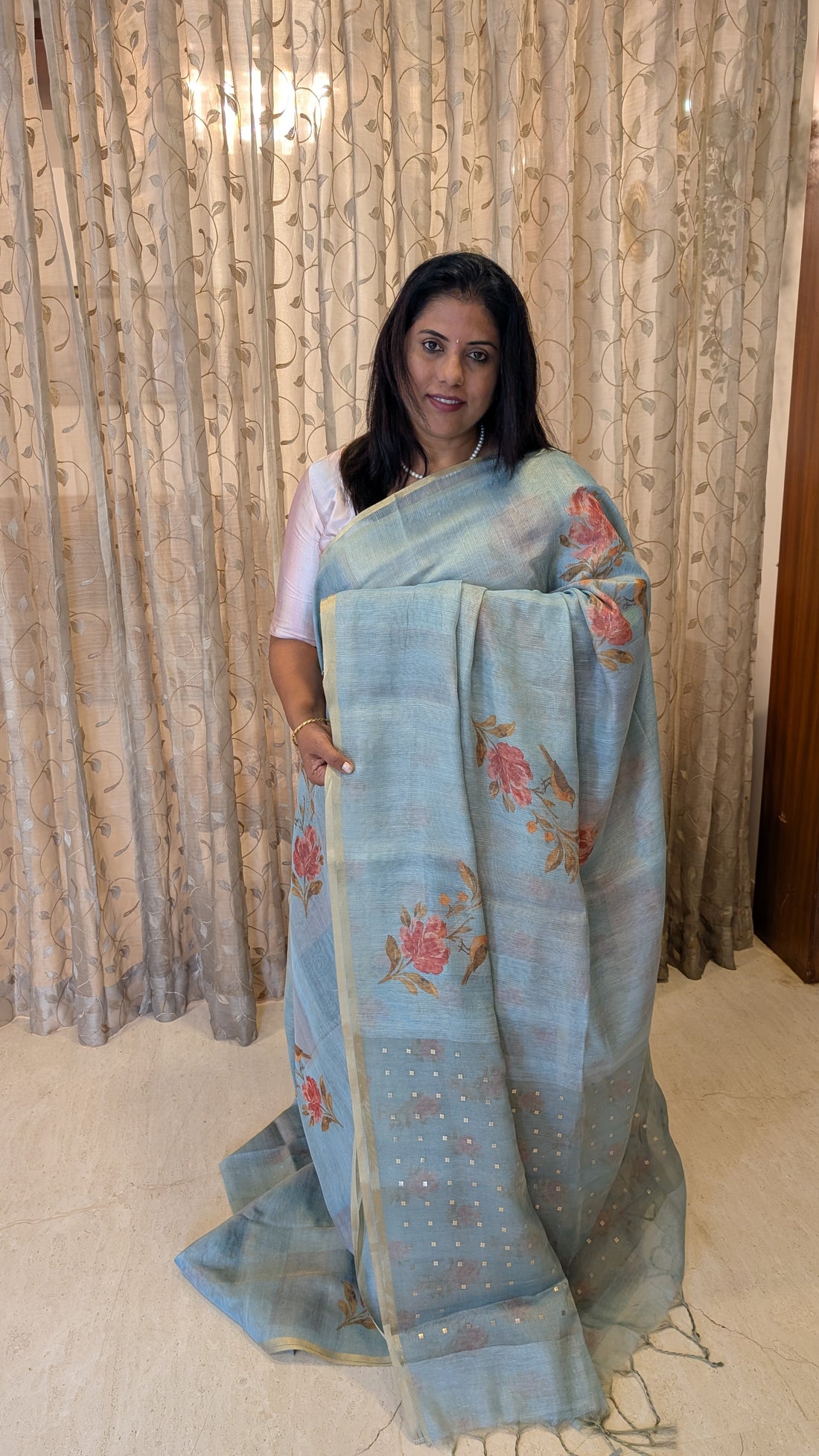 Tissue Tussar Silk Designer Saree