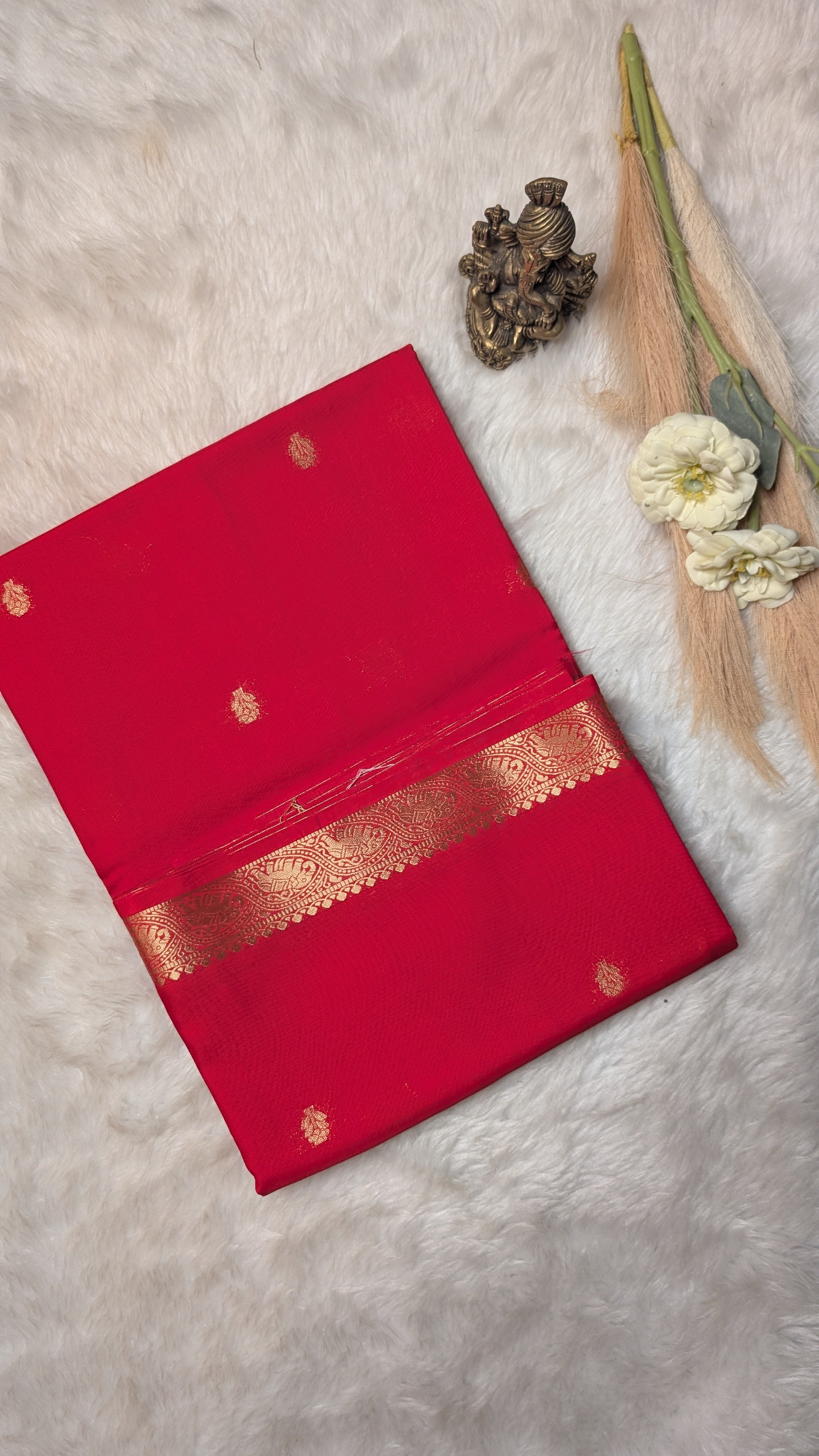 Semi Mysore Silk Saree-Small Border