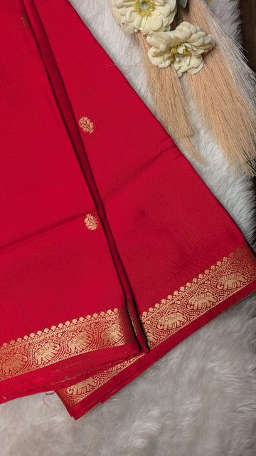 Semi Mysore Silk Saree-Small Border