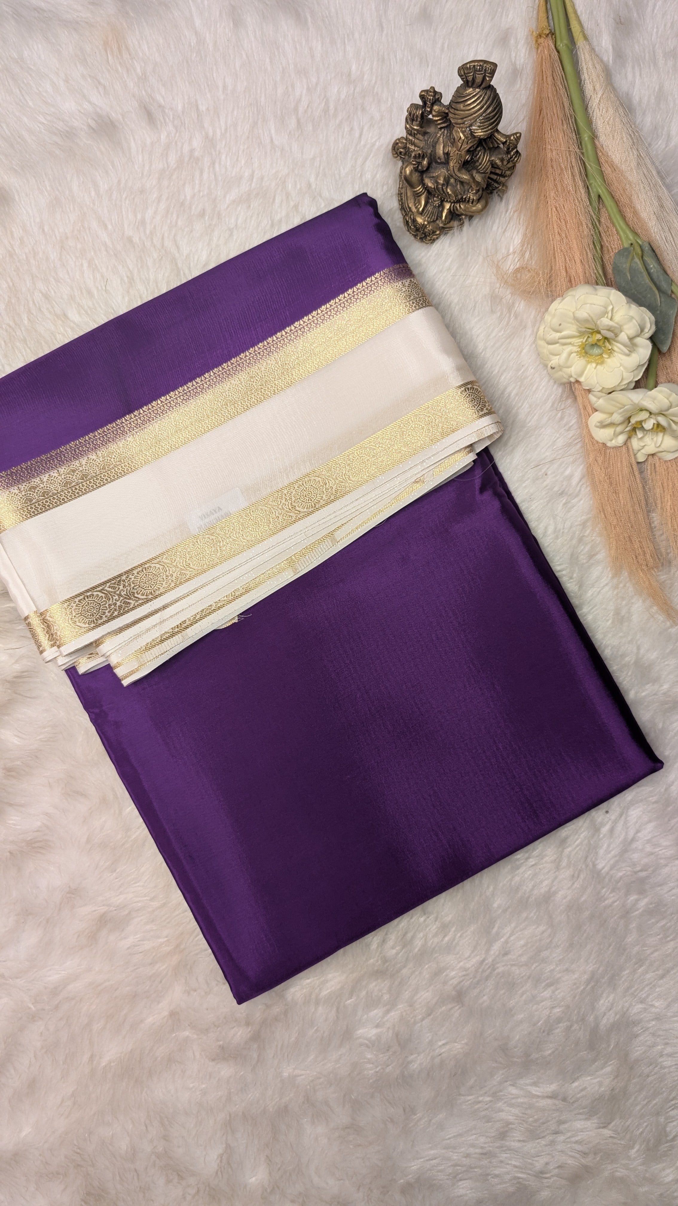 Semi Mysore Silk Saree -Purple