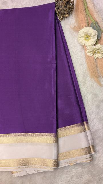 Semi Mysore Silk Saree -Purple