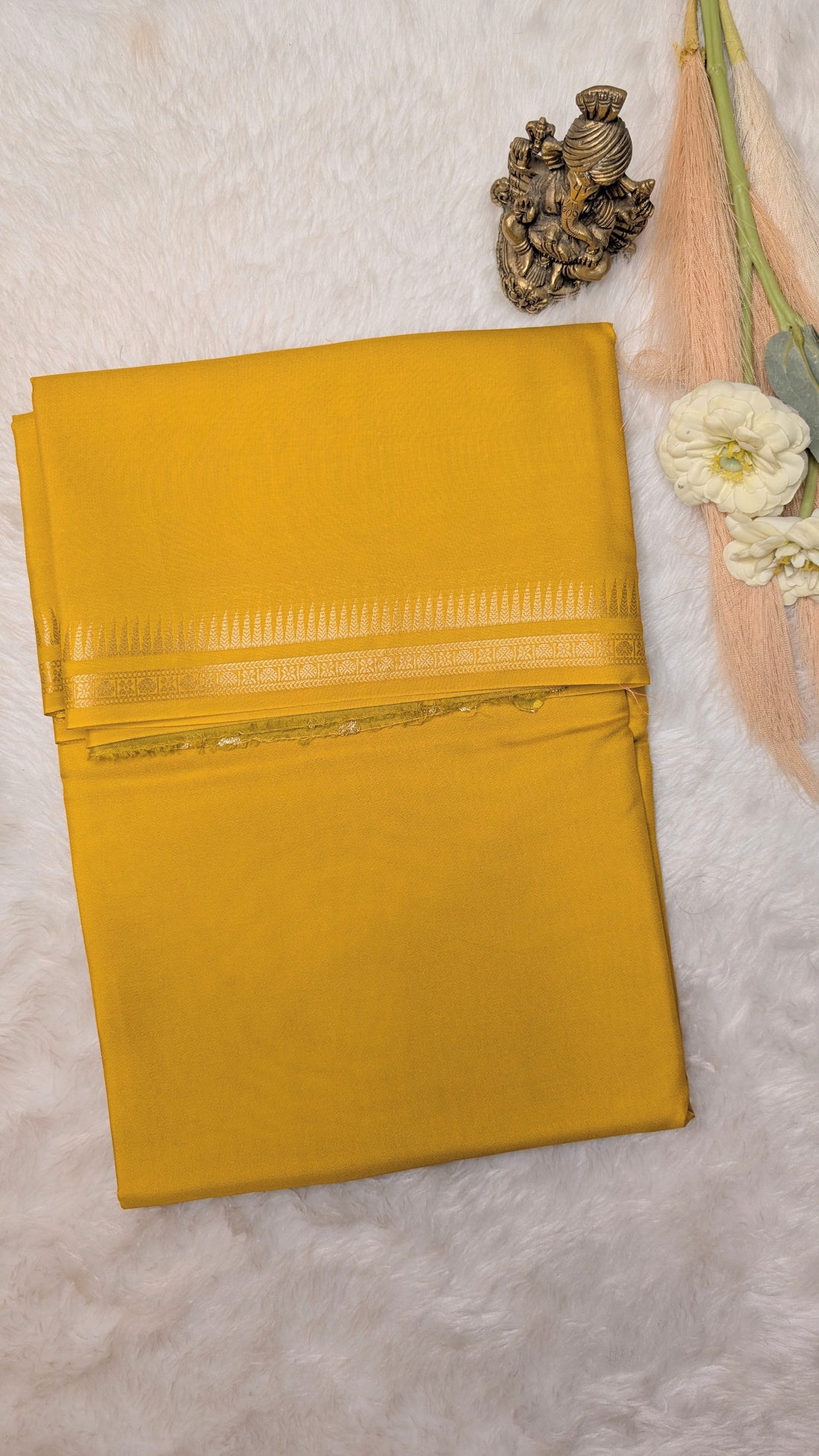 Semi Mysore Silk Saree-Small Border