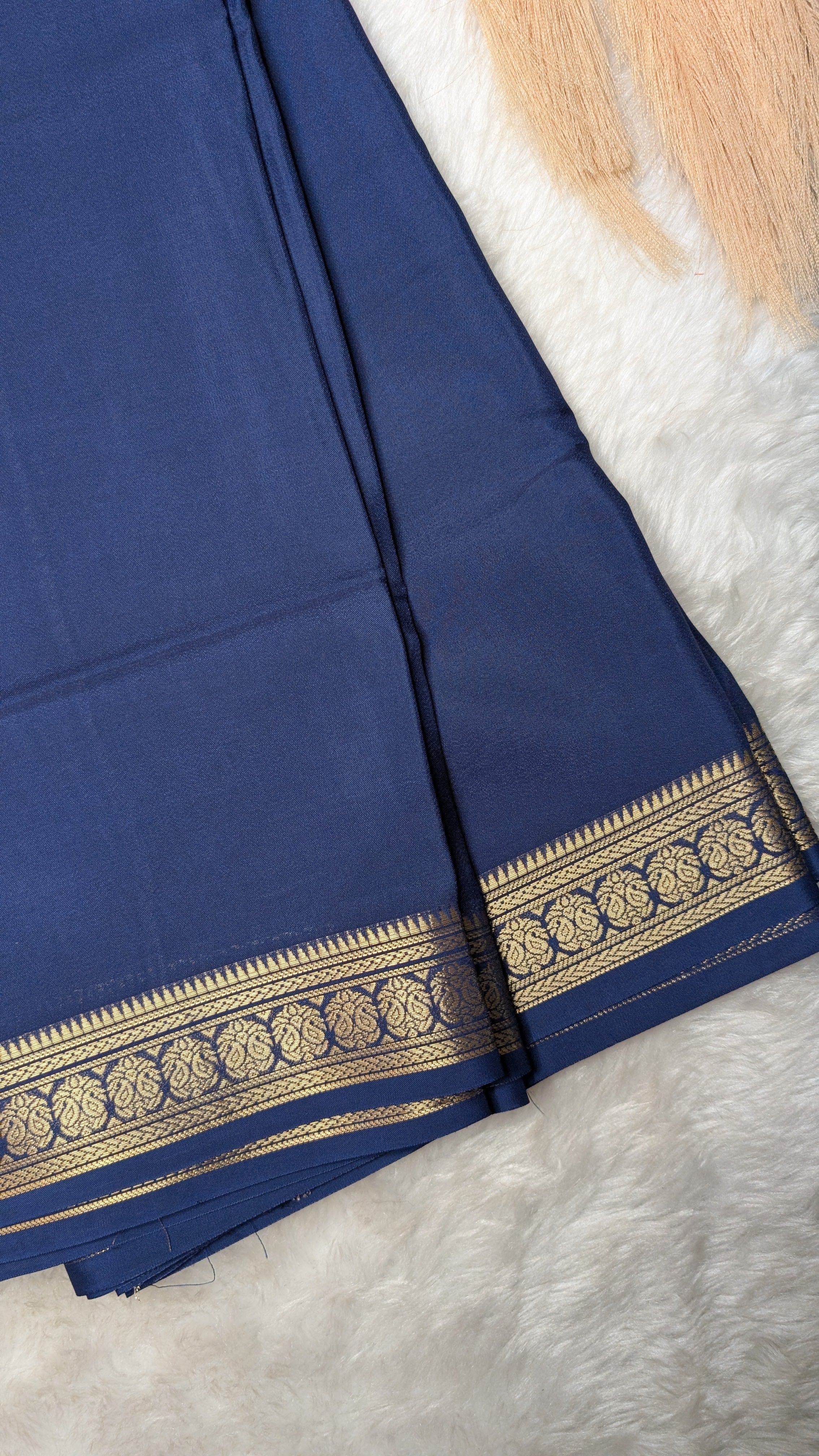 Semi Mysore Silk Saree-Small Border