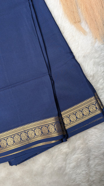 Semi Mysore Silk Saree-Small Border