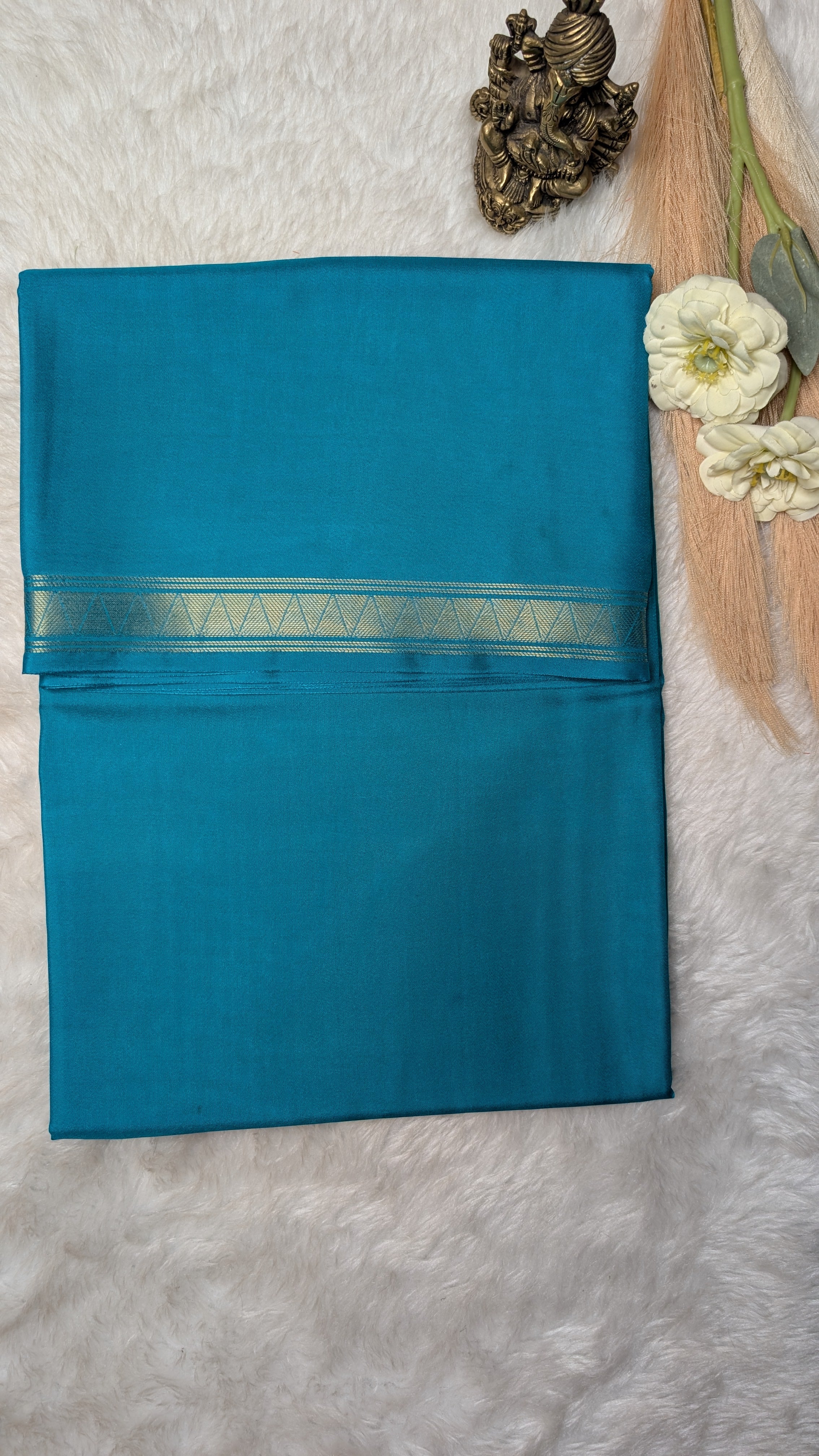 Semi Mysore Silk Saree-Small Border