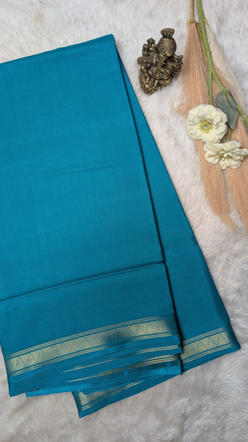 Semi Mysore Silk Saree-Small Border