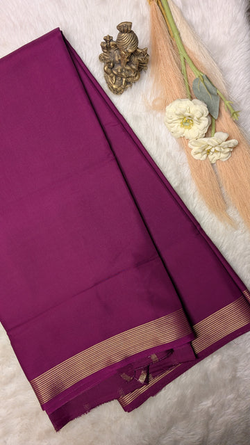 Semi Mysore Silk Saree-Small Border