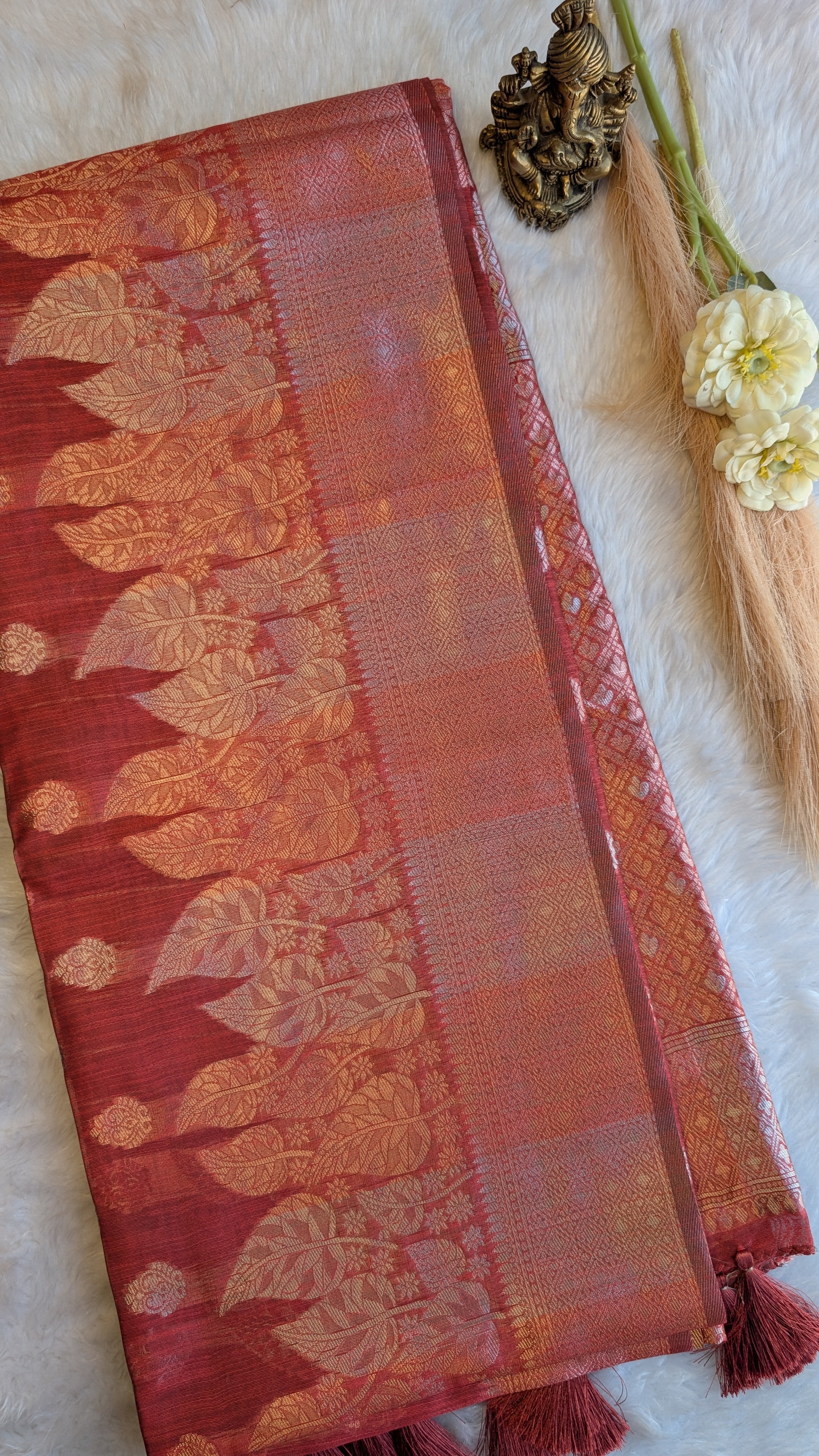 Cotton Saree with Silver Zari