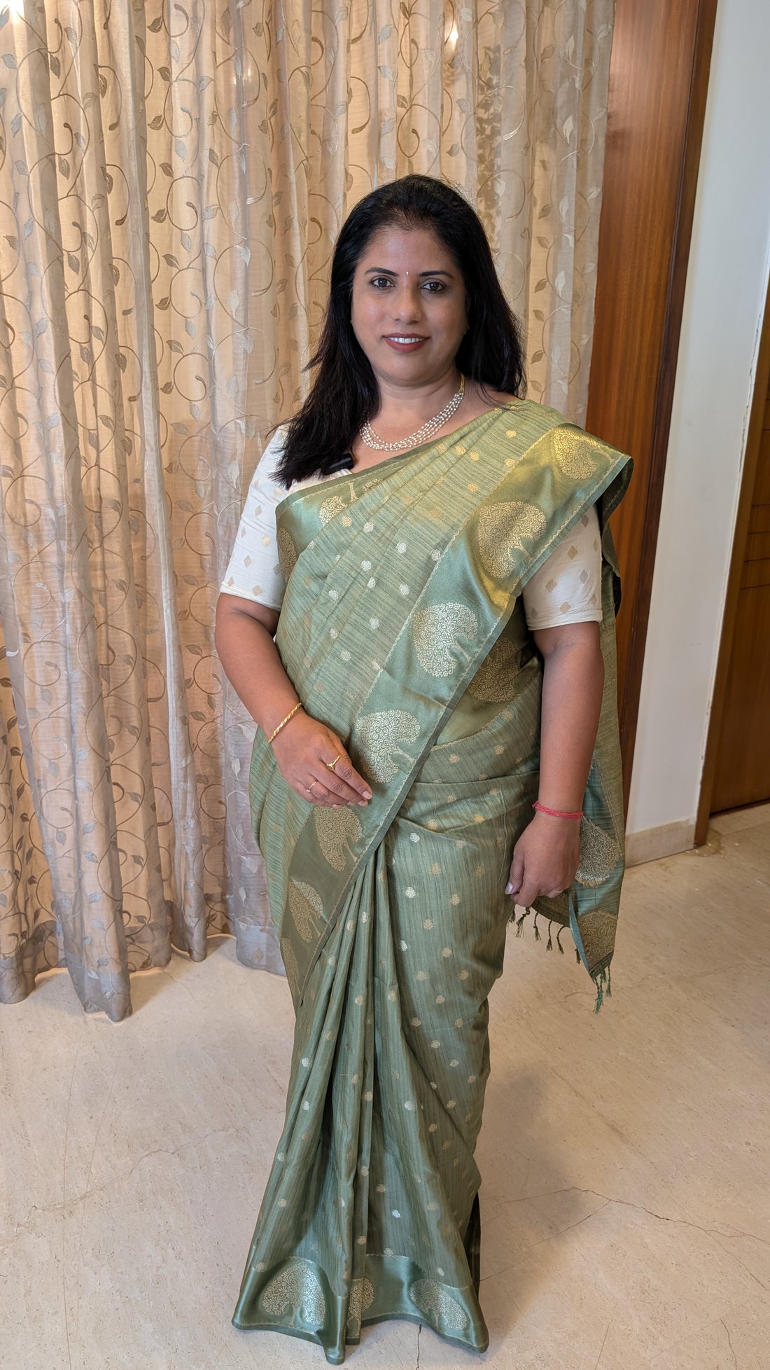 Tussar Silk with Satin Border