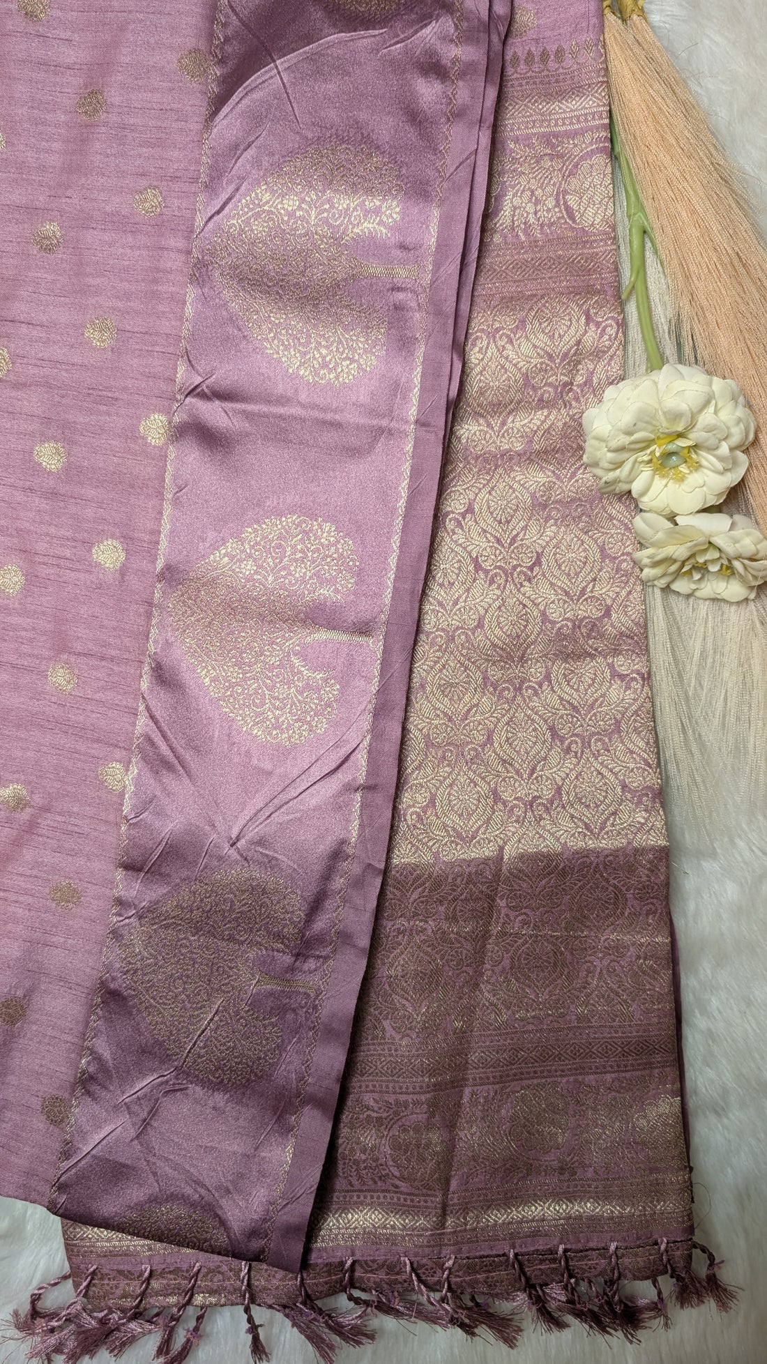 Tussar Silk with Satin Border