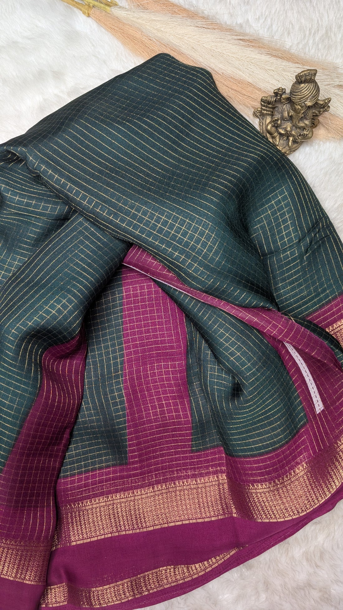 Semi Mysore Silk with Contrast Border