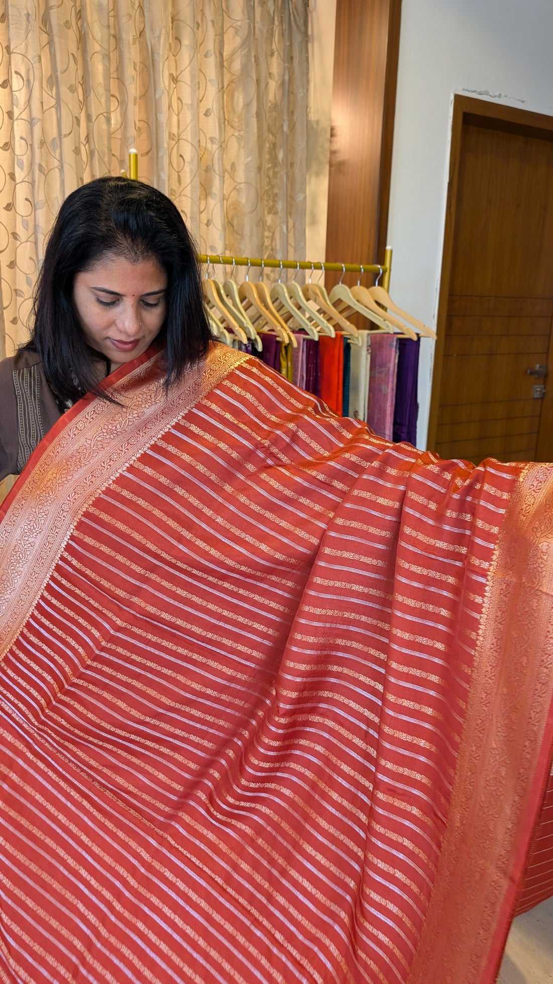 Banarasi Silk-Rust Orange