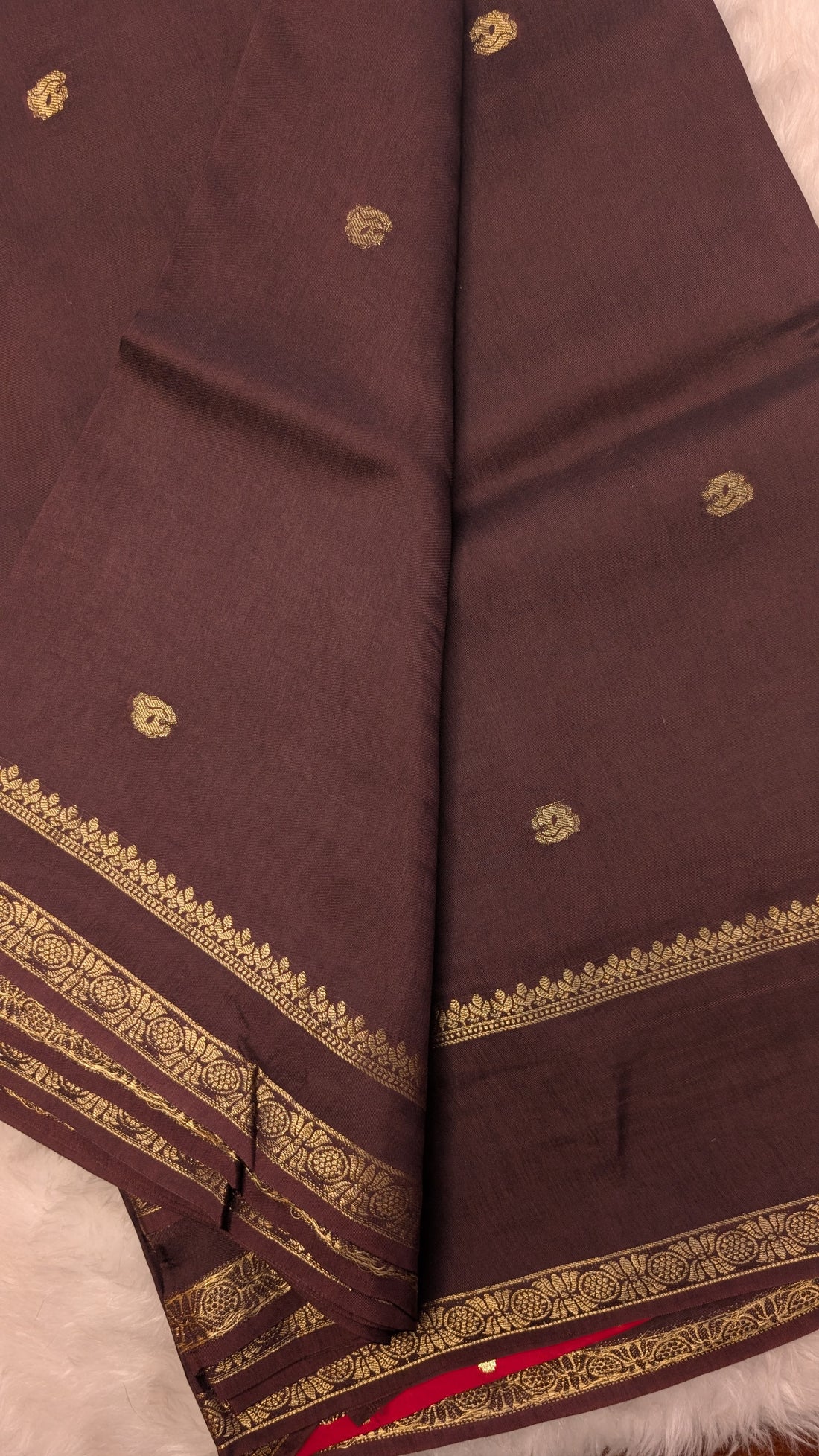 Viscose Silk with Gap Border (Coffee Brown)