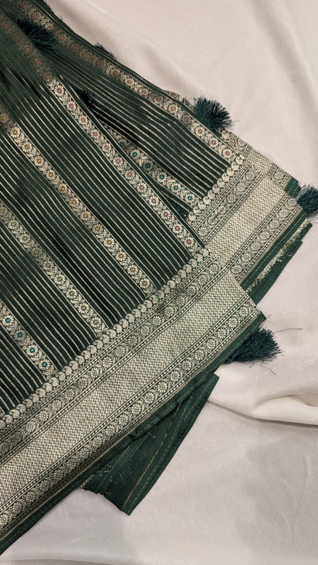 Banaras Crepe Stripes-Green