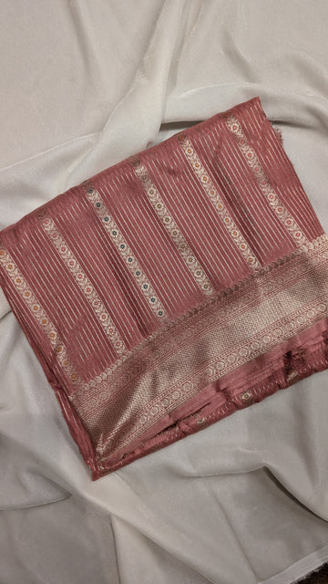 Banaras Crepe Stripes-Peach