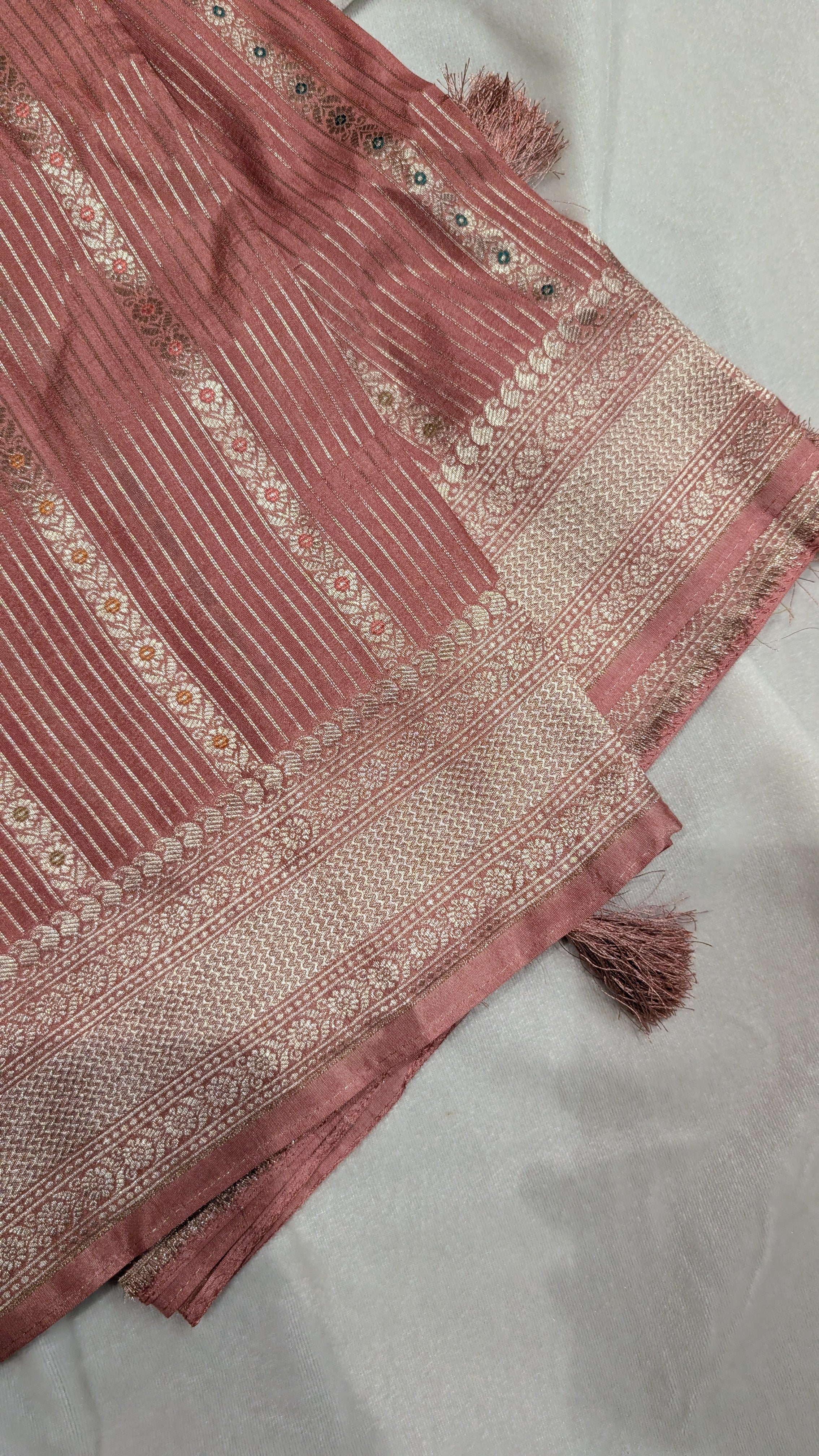 Banaras Crepe Stripes-Peach