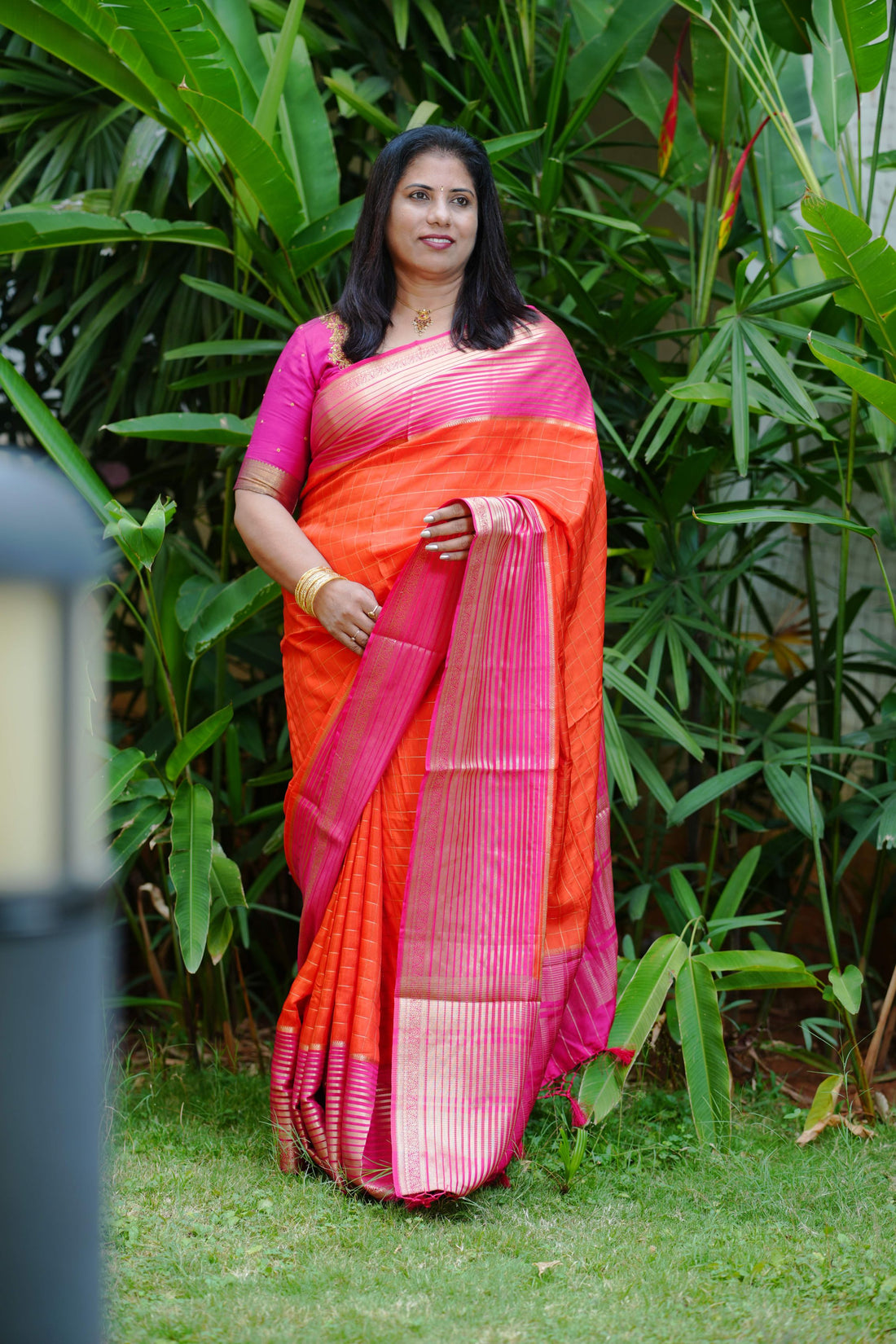 Crepe silk with Big Zari Border