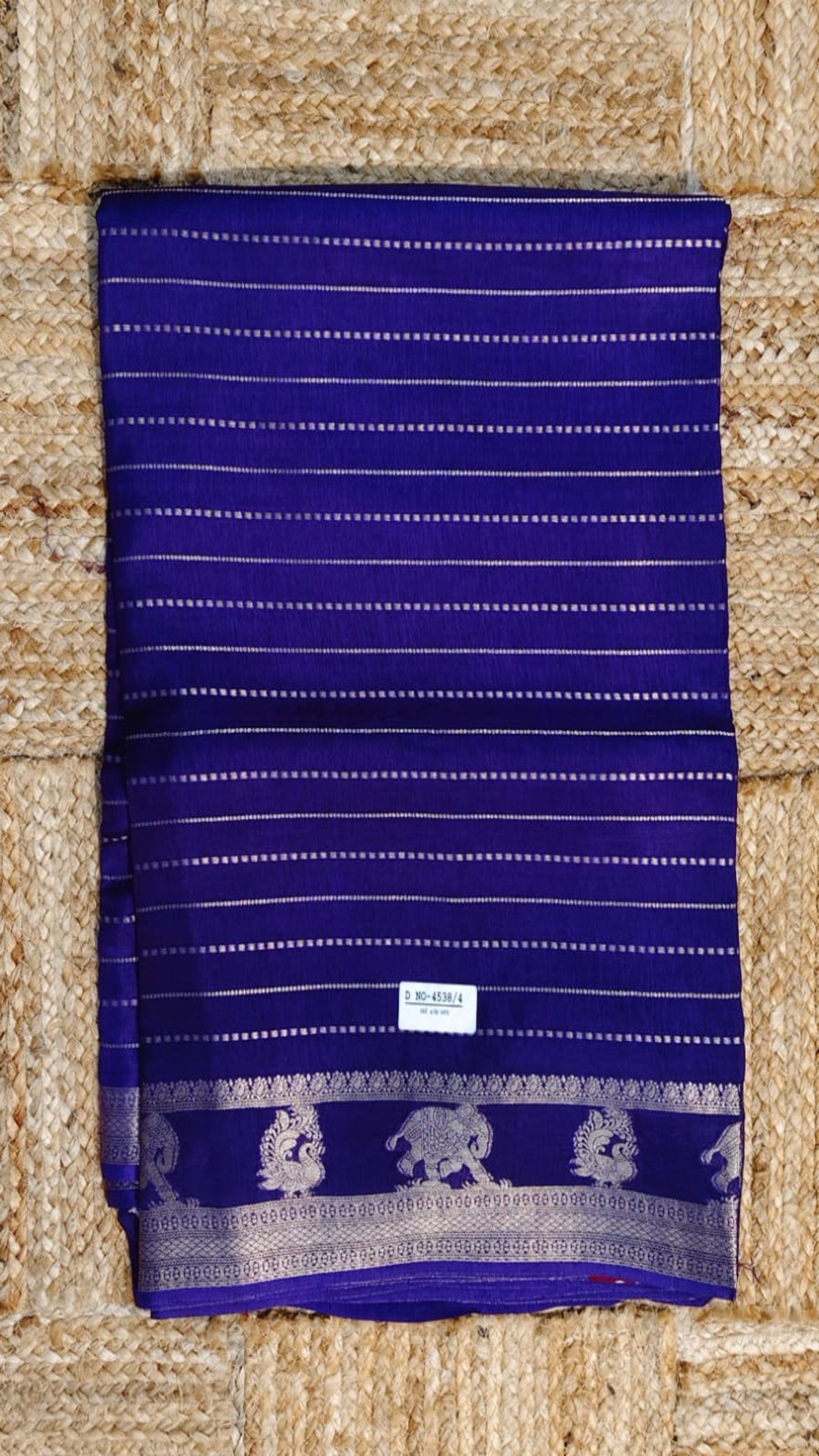 Blue Soft Crepe Silk with Stripes