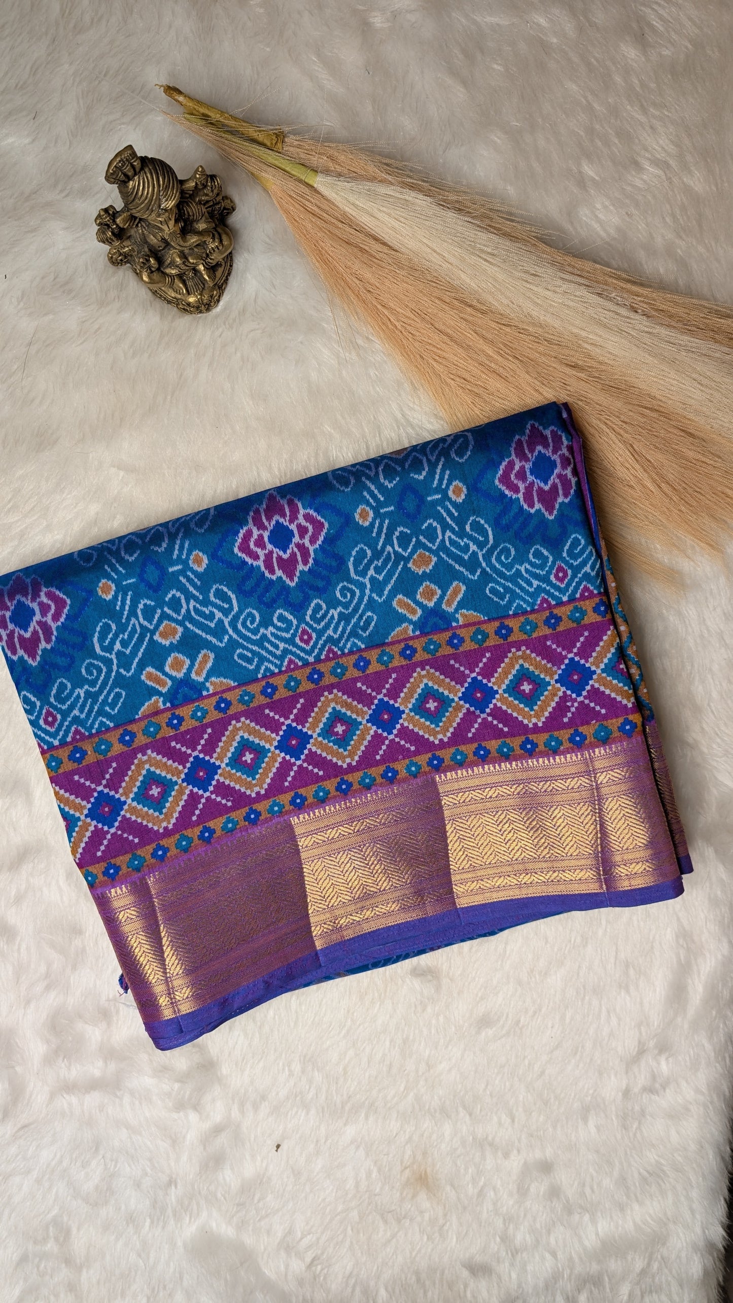 Cotton Blend Patola Silk Saree