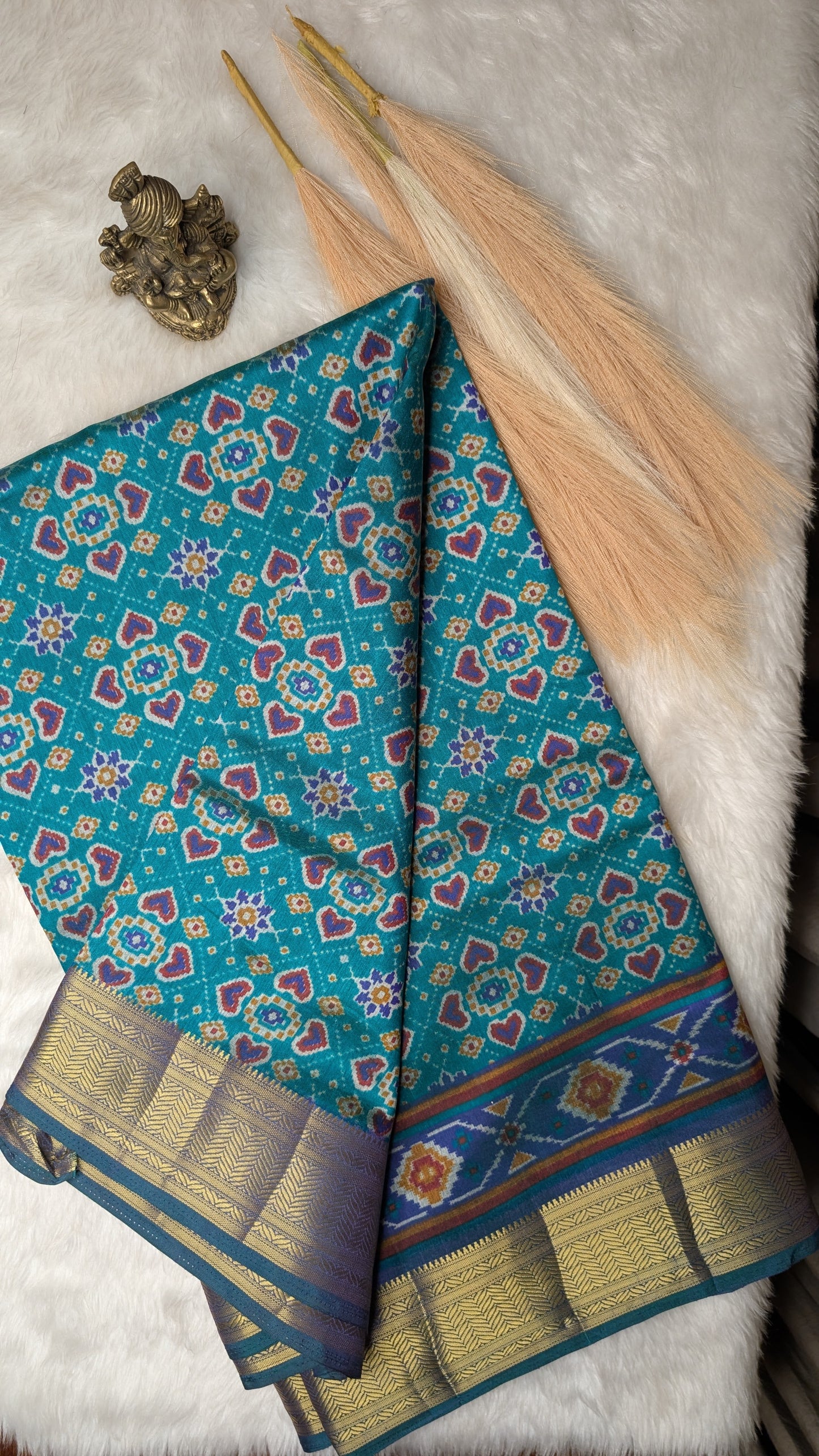 Cotton Blend Patola Silk Saree