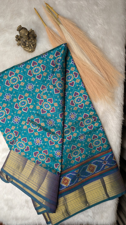 Cotton Blend Patola Silk Saree