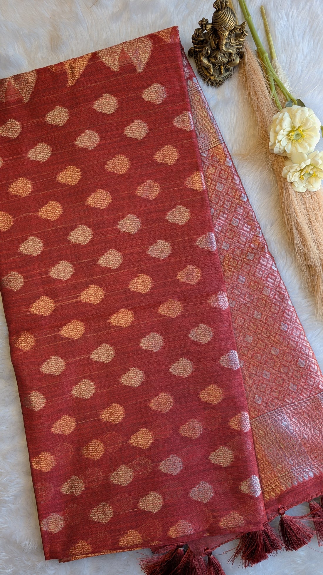 Cotton Saree with Silver Zari