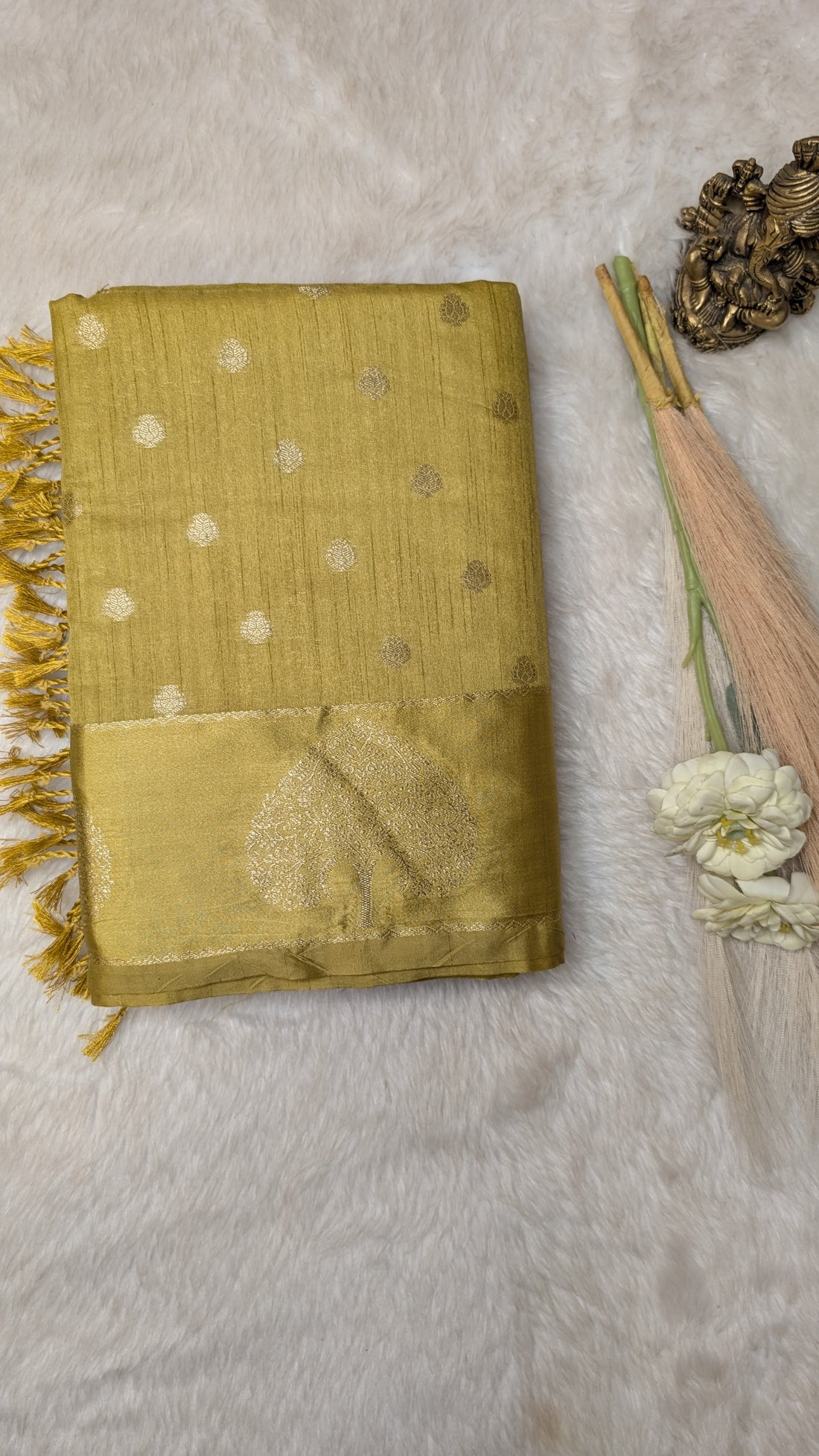 Tussar Silk with Satin Border