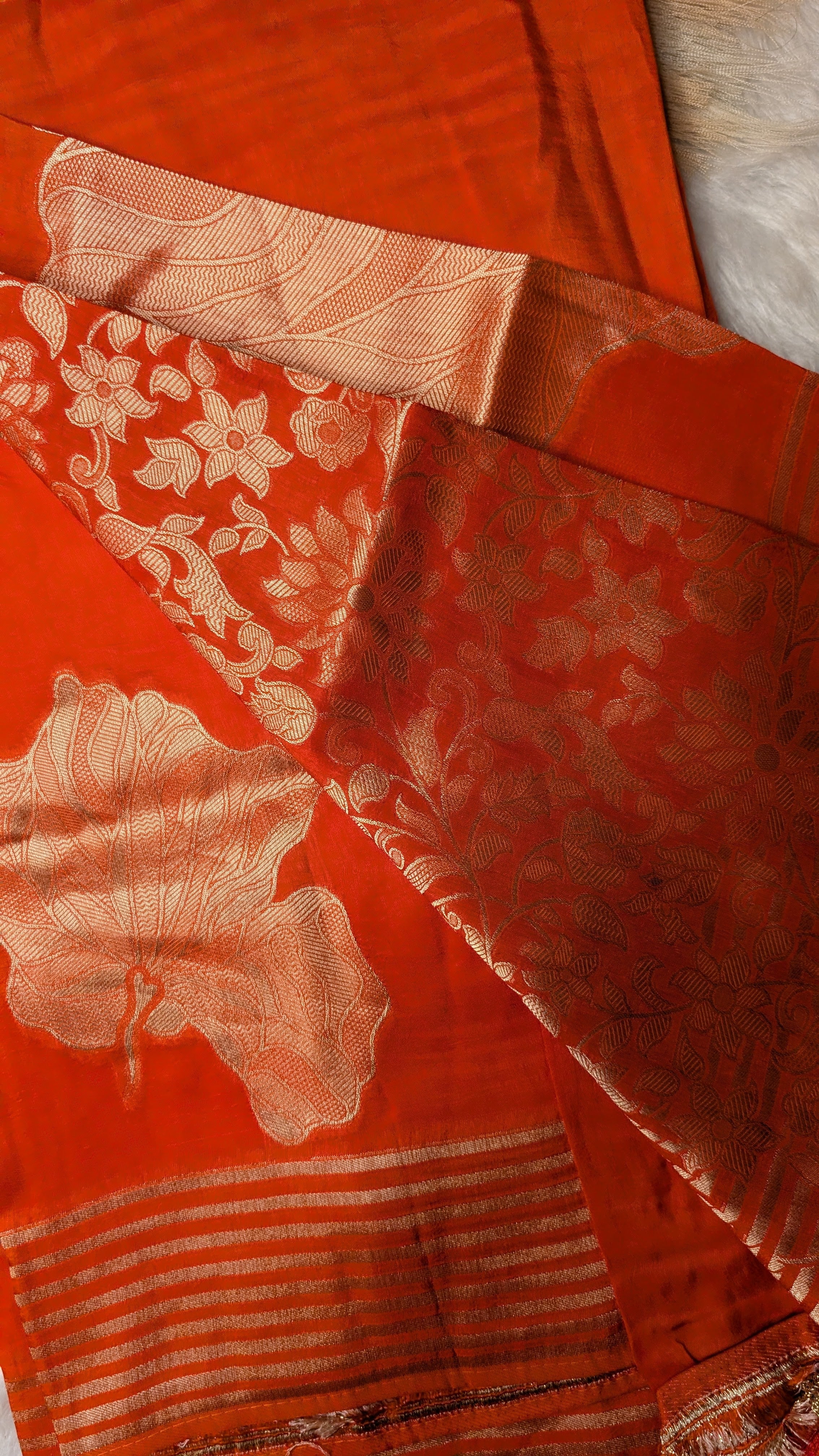 Big Flower Viscose Silk-Orange