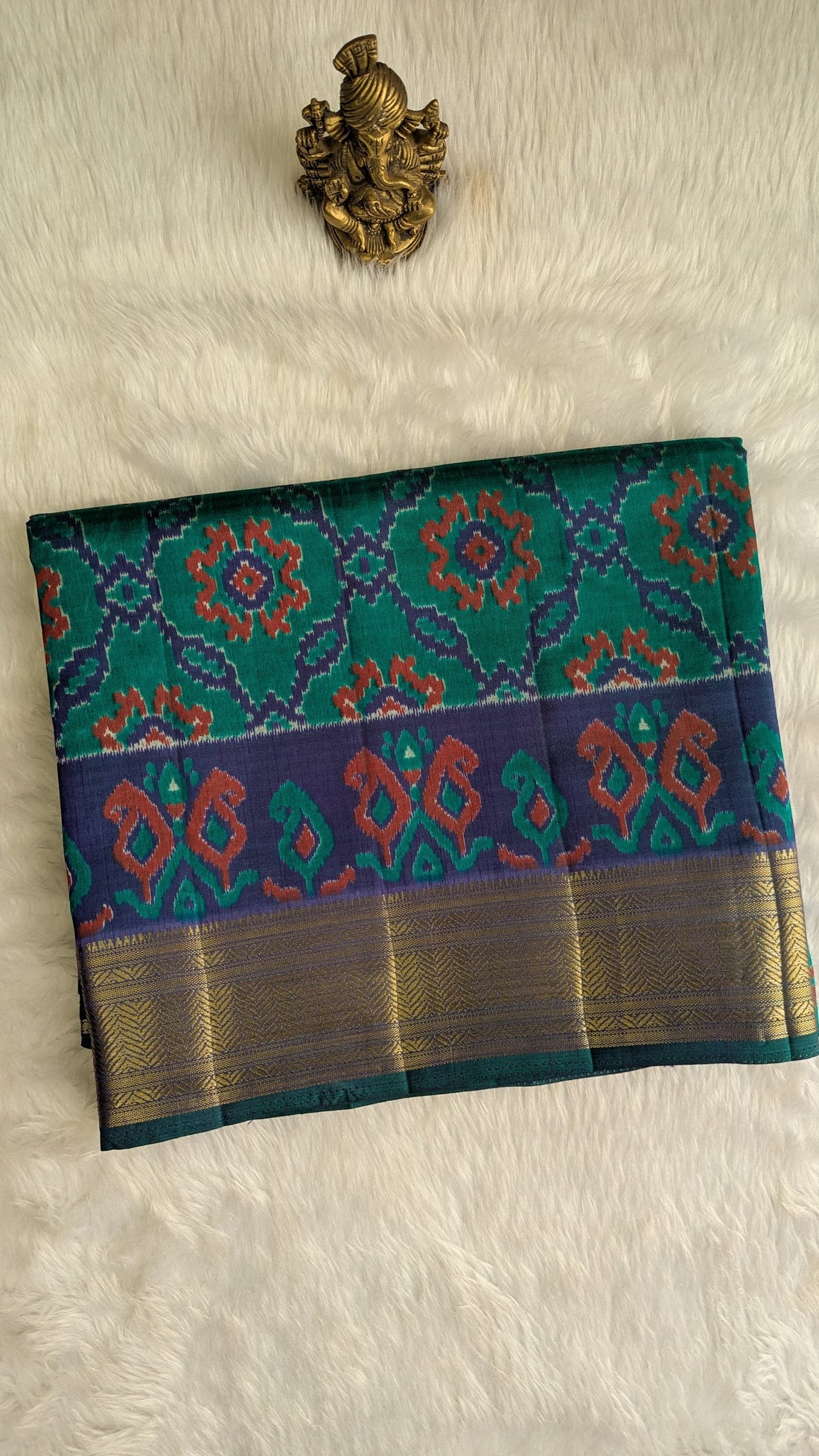 Cotton Blend Patola Silk Saree