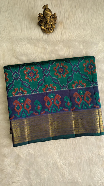 Cotton Blend Patola Silk Saree