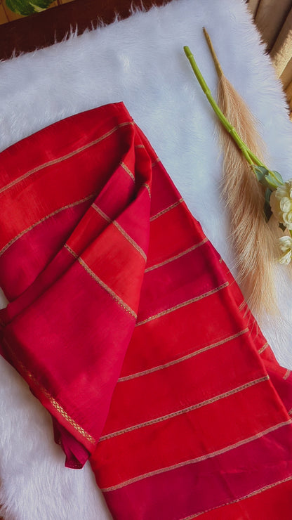 Red & Orange Color Fancy Saree