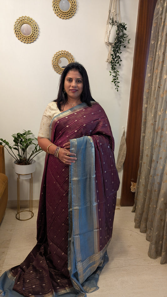 Chanderi Cotton Blend Silk with Bentex Border